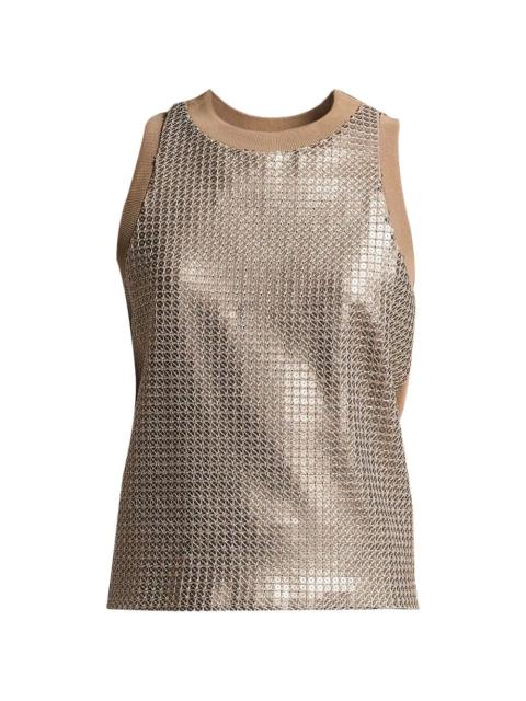 sequin-embellished sleeveless top