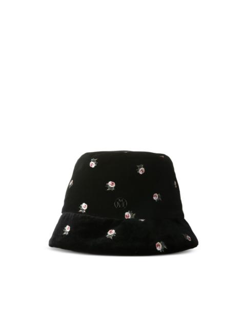 floral-embroidered bucket hat