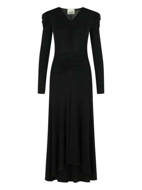Nejma patch-button V-neck maxi dress