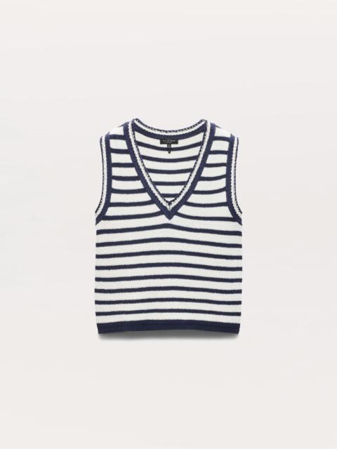 Meghan Crochet-Trim Striped Sweater Vest