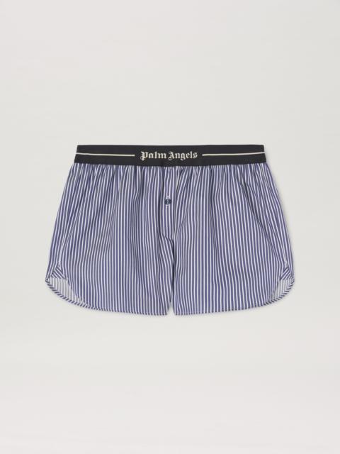 Logo band striped shorts