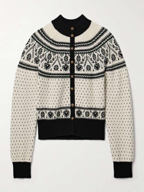 Marc intarsia cashmere-blend cardigan