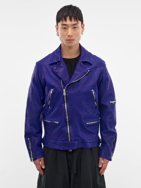 Blue Leather Double-Rider Jacket
