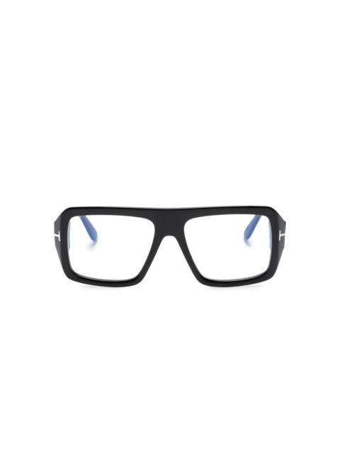 square-frame acetate glasses