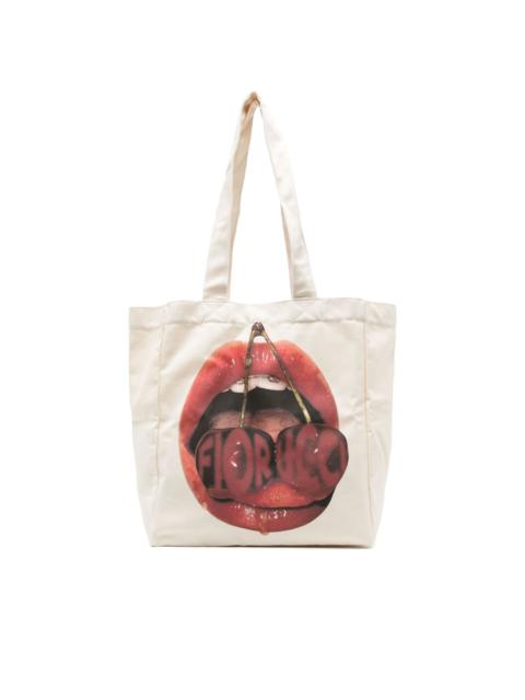 graphic-printed tote bag
