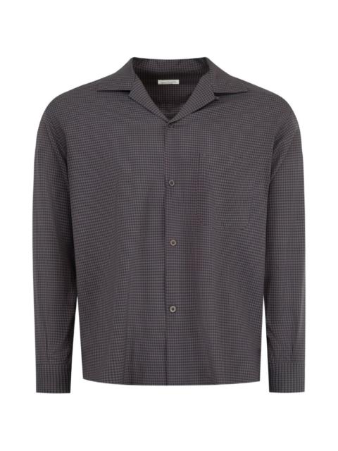 Summer plaid open-collar shirt