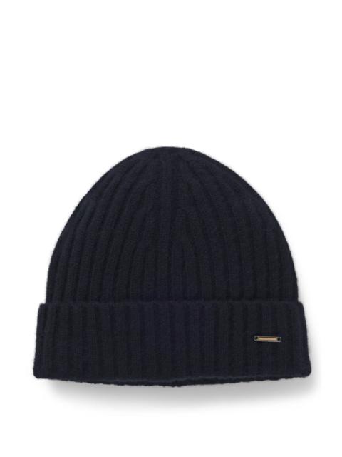 CASHMERE BEANIE HAT WITH RIBBING