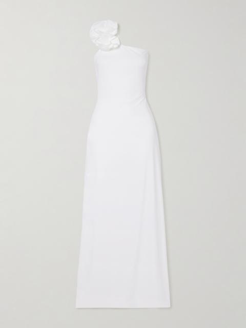 Adda One-shoulder Appliquéd Stretch-jersey Maxi Dress
