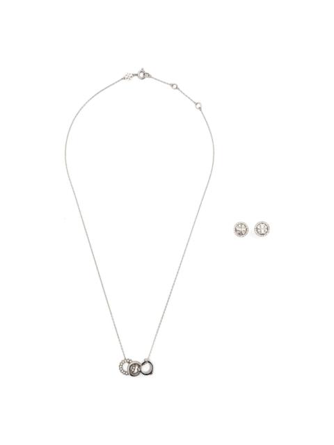 Icon crystal-embellished necklace and earring set
