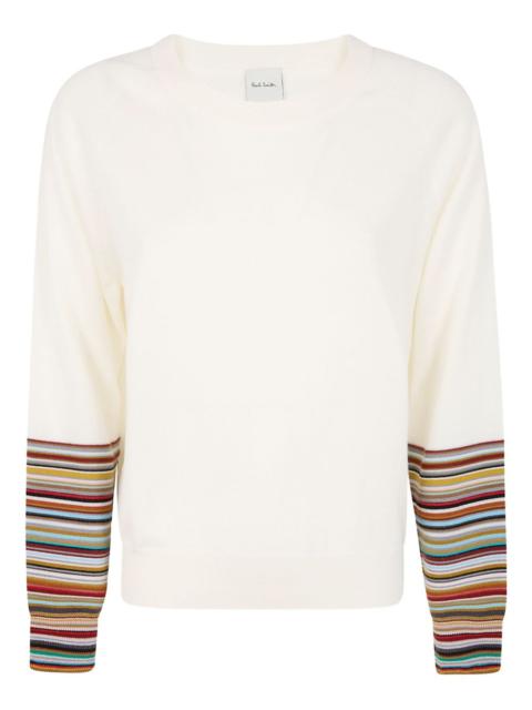 ribbed-cuff striped T-shirt
