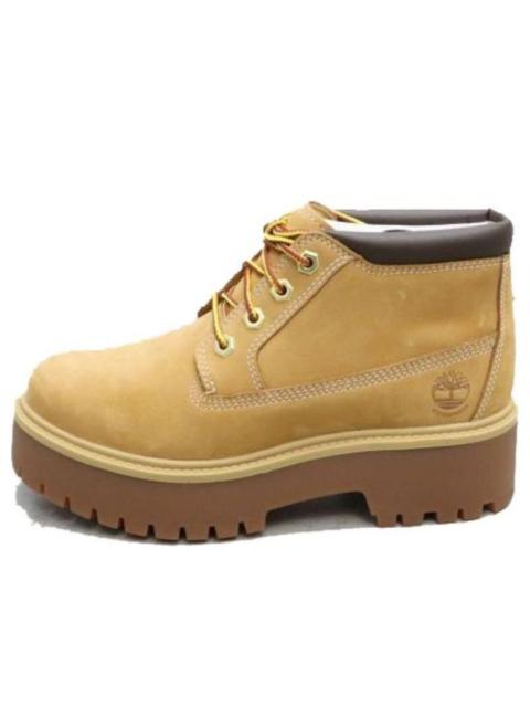 (WMNS) Timberland Stone Street Mid Lace Up Waterproof Chukka Boots 'Wheat Nubuck' A5RF9