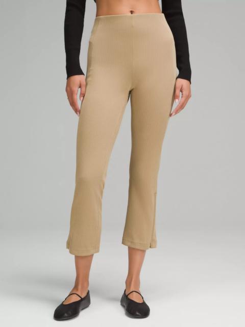 Ribbed Softstreme Zip-Leg High-Rise Cropped Pant 25"