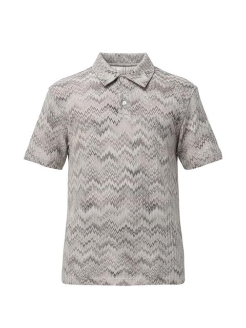 zigzag-pattern polo shirt