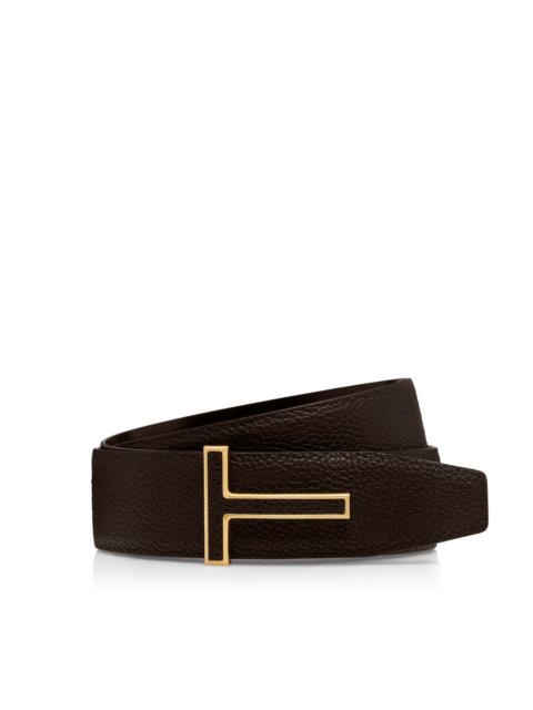 GRAIN LEATHER INSERT BUCKLE T BELT