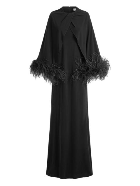 Adelar feather-trim gown