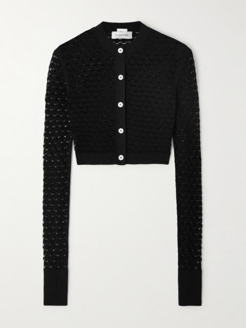 Cropped Open-knit Cardigan