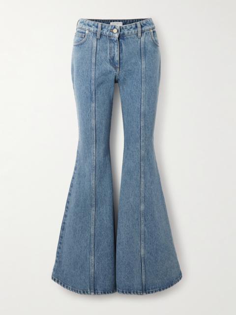 Paneled Mid-rise Flared Jeans