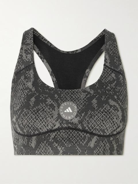 Power Impact Snake-print Recycled-stretch Sports Bra