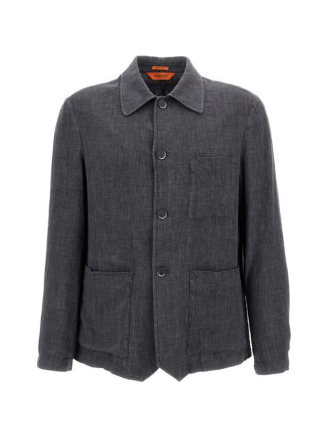 button patch-pocket overshirt