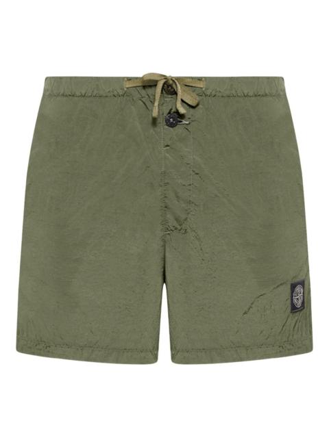drawstring patch shorts