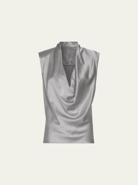 Gregory Cowl-Neck Silk Blouse