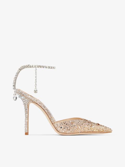 Saeda 100
Gold Satin Pumps with Swarovski Crystals