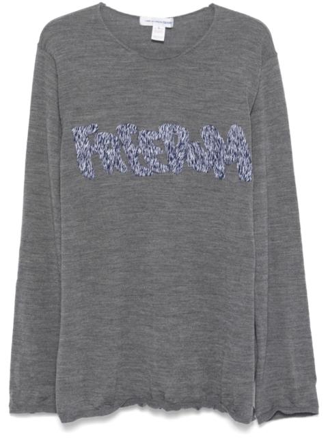 Freedom-embroidered sweater