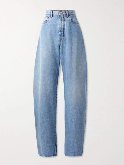 Round High-rise Barrel-leg Jeans