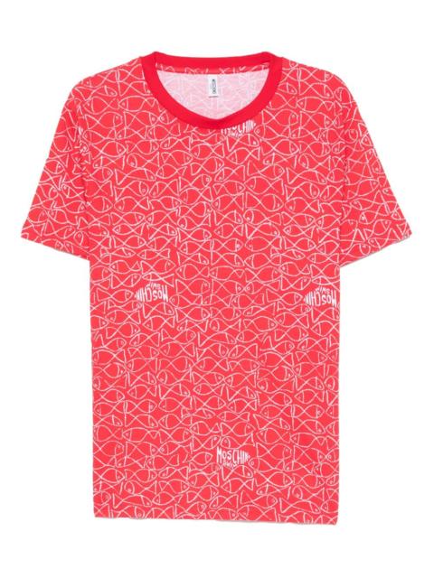 fish-pinted crew-neck T-shirt