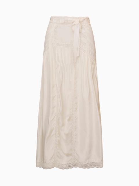 Beloria Silk Lace-Detailed Maxi Skirt