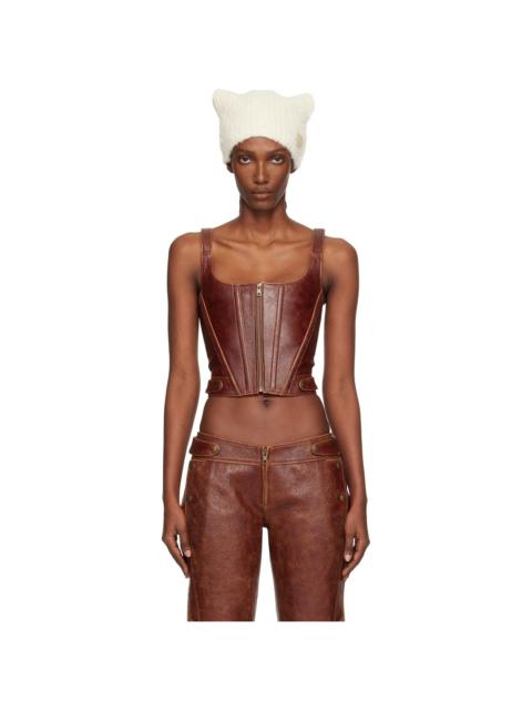 Brown Claw Leather Corset
