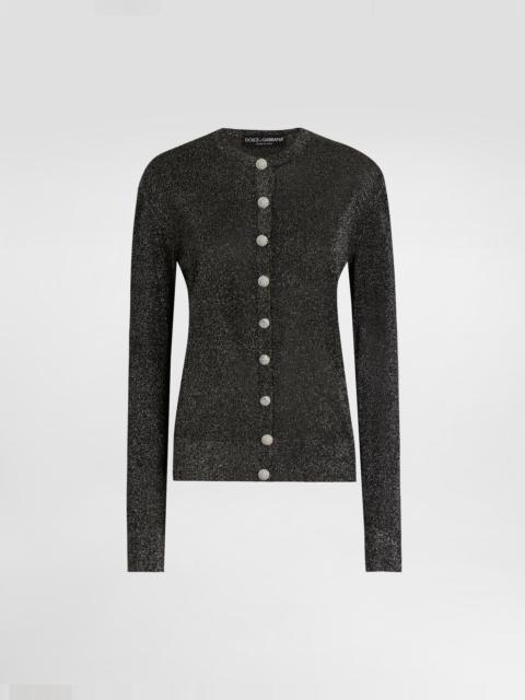 Metallic viscose cardigan