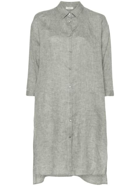 bead-detail linen shirt