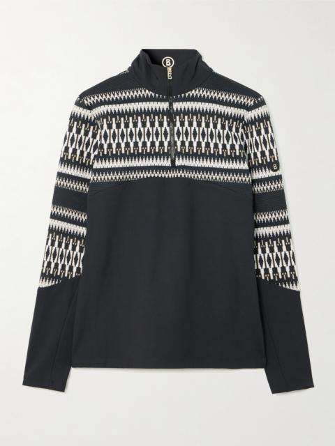 Jelissa Fair Isle Jacquard-trimmed Stretch-jersey Base Layer