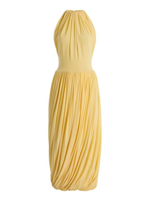 Twisted Jersey Midi Dress yellow