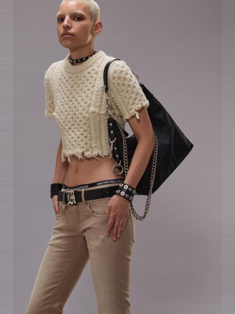 CUT-OFF SHRUNKEN FISHERMAN SWEATER