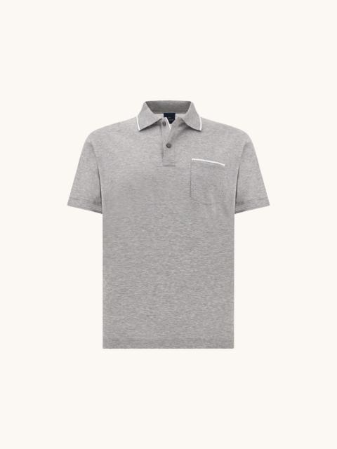 DOUBLE MERCERISED COTTON JERSEY POLO WITH POCKET