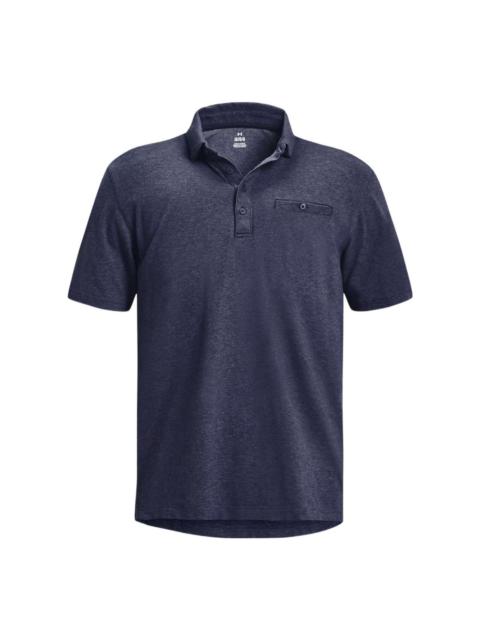 Under Armour Luxe Heather Polo Shirt 'Dark Blue' 1377363-410