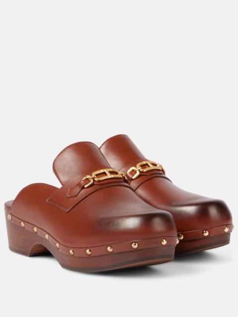 Whitney leather clogs