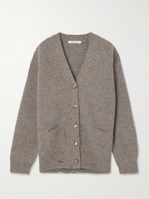 Venice Distressed Ribbed Merino Wool Cardigan