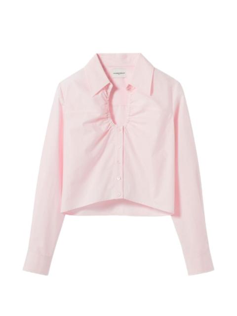 cutout buttoned cotton shirt