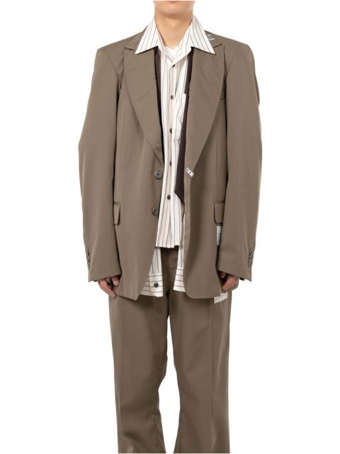 Mix Layered Wool Gabardine Jacket