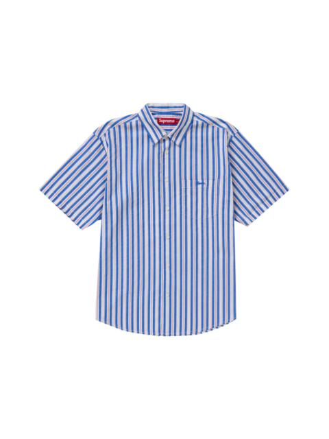 Supreme Loose Fit Multi Stripe S/S Shirt Blue