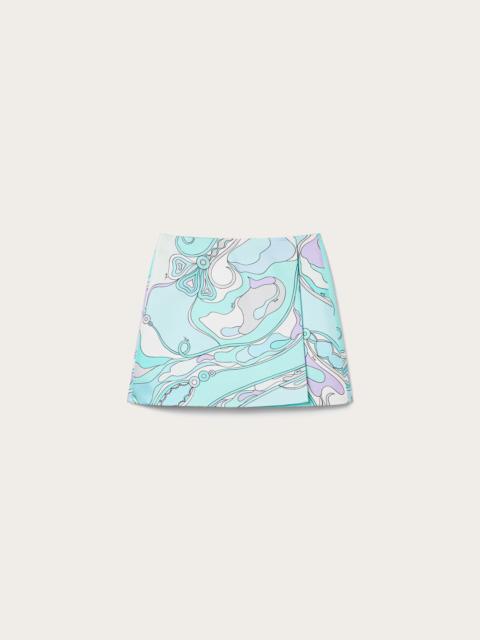 ORCHIDEE PRINT SILK MINISKIRT