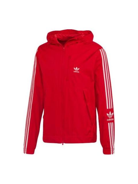 adidas originals Lock Up WB Cardigan Casual Sports Hooded Jacket Pink Red Fluorescence FM3816