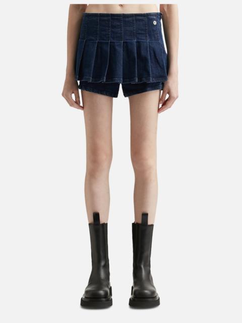 DENIM PLEATS SKORT