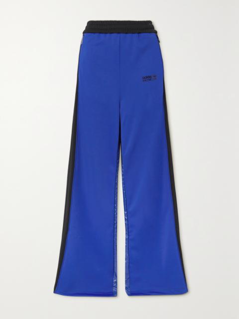 + Adidas Originals Shell-trimmed Two-tone Jersey Wide-leg Track Pants