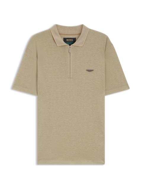 BOSS X ASTON MARTIN POLO SHIRT WITH NUBUCK LOGO