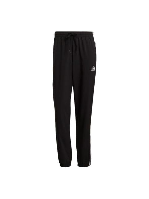 adidas Stripe Loose Straight Training Sports Pants Black GK8982