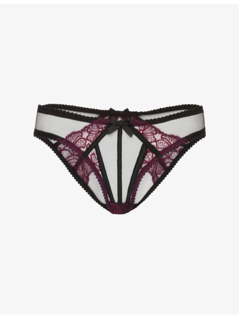 Rozlyn Ouvert Mesh and Lace Briefs